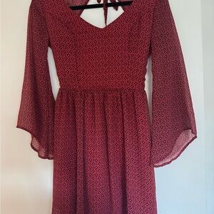 Hollister Red Bell Sleeve Peasant Dress
